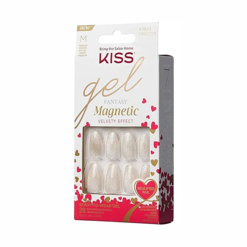 KISS Gel Fantasy Magnetic Valentine’s Day Nails - Gold Star